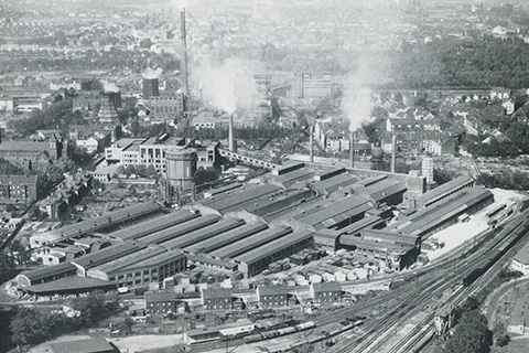 Aerial view of the Gelsenkirchen plant in 1960.
