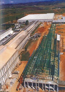 Construction site of the third Brazilian float plant in Cebrace.
